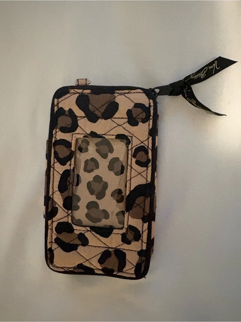 Vera Bradley Quilted Leopard Print Phone Wallet - Beige, Brown & Black - Picture 3 of 10